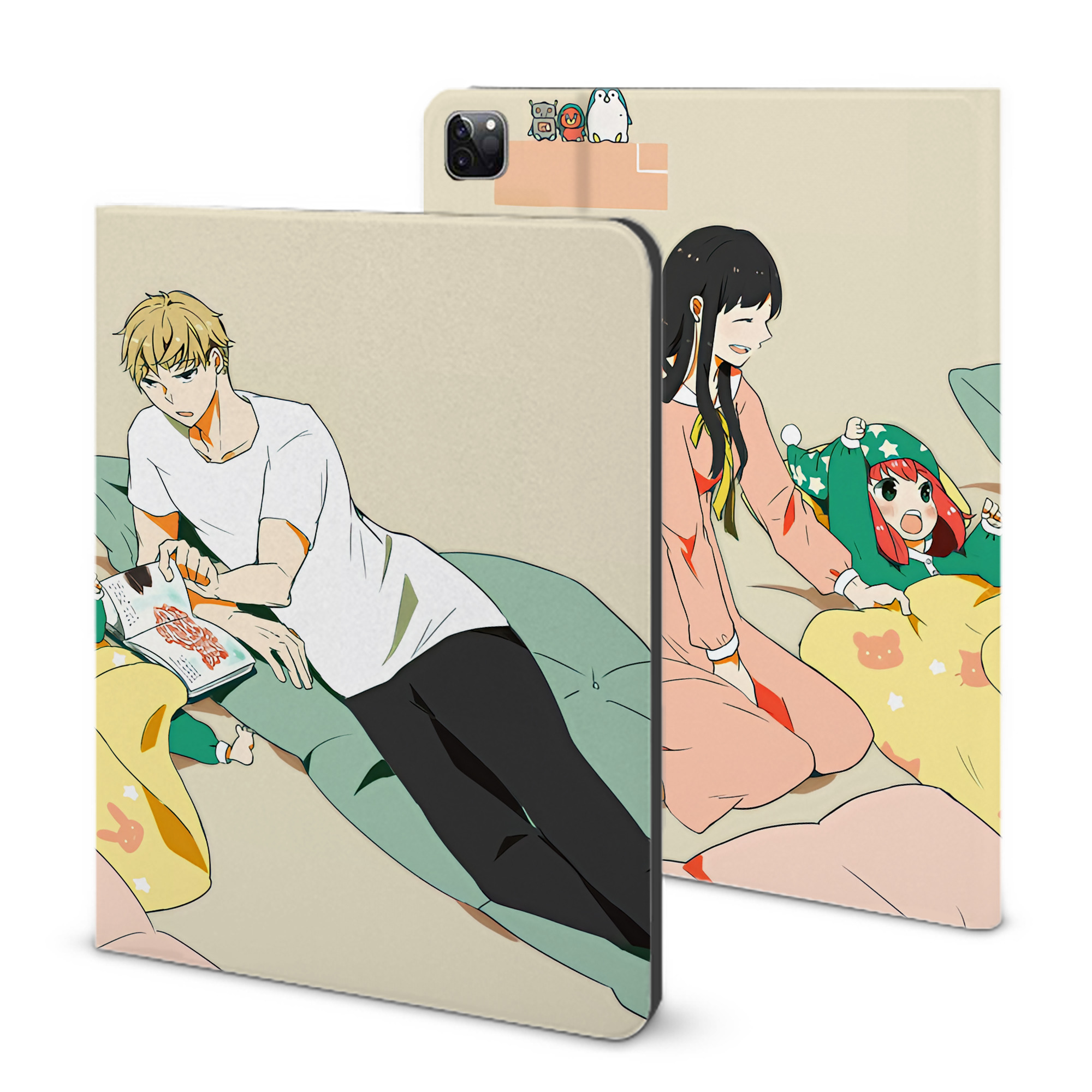 （画像用） SPY×FAMILY间谍家家酒 IPad ケース ブック型 PUレザー TPU 耐衝撃 軽量 薄型 ペン収納なし 全面保護 IPad 各モデル対応